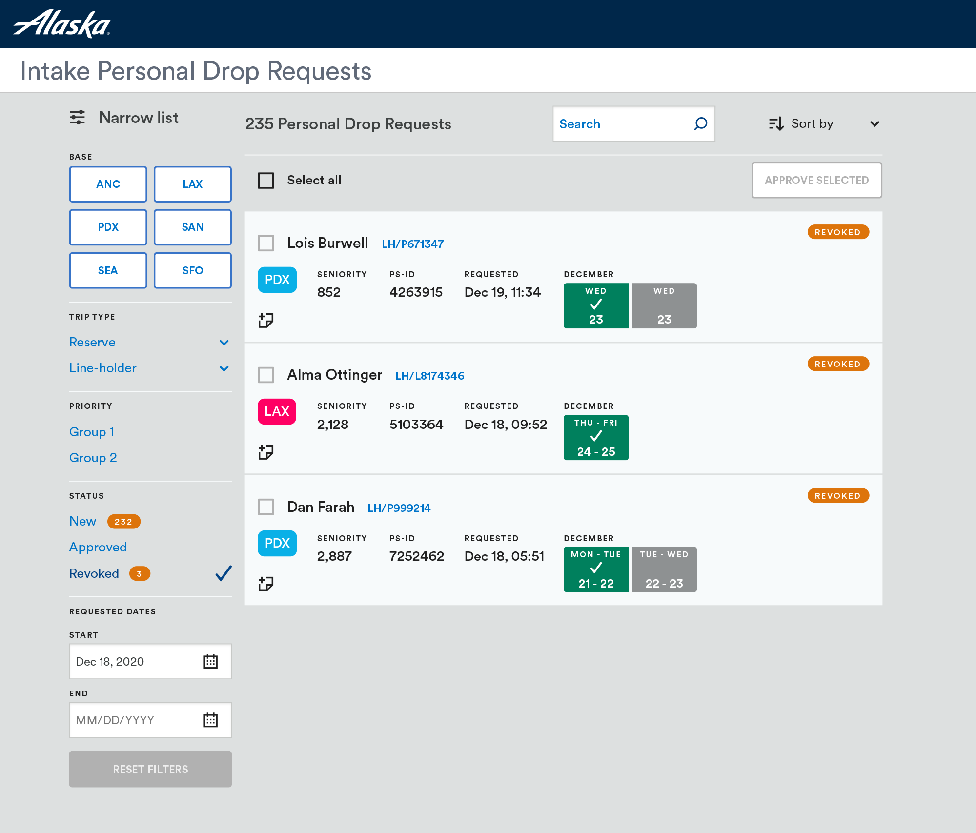 Scheduler card interface replacing legacy SharePoint data tables