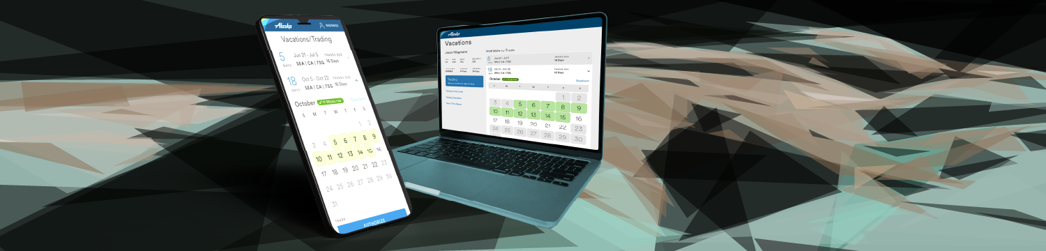 Alaska Airlines pilot vacation trading feature