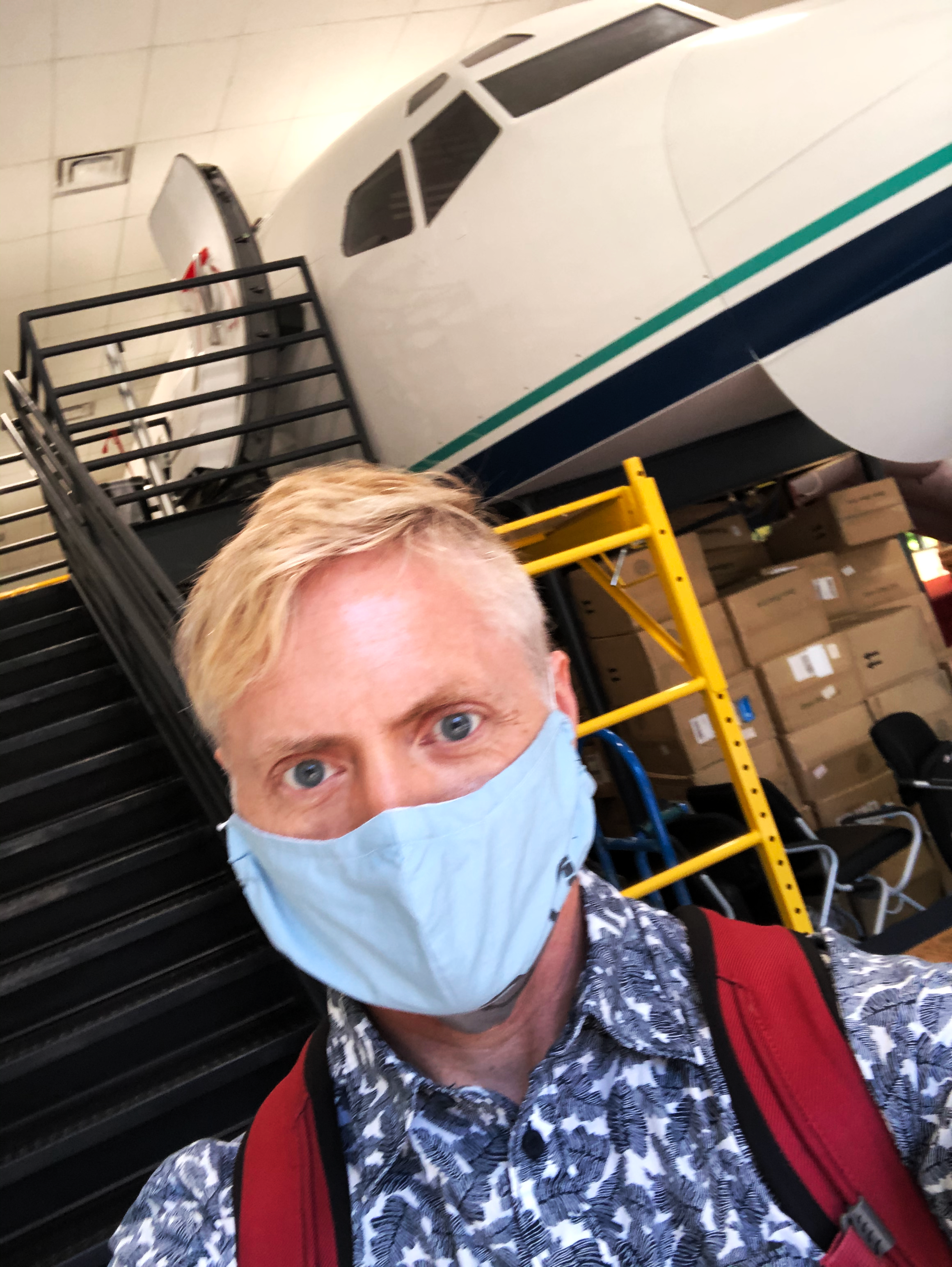Field research at the flight attendant training facility.