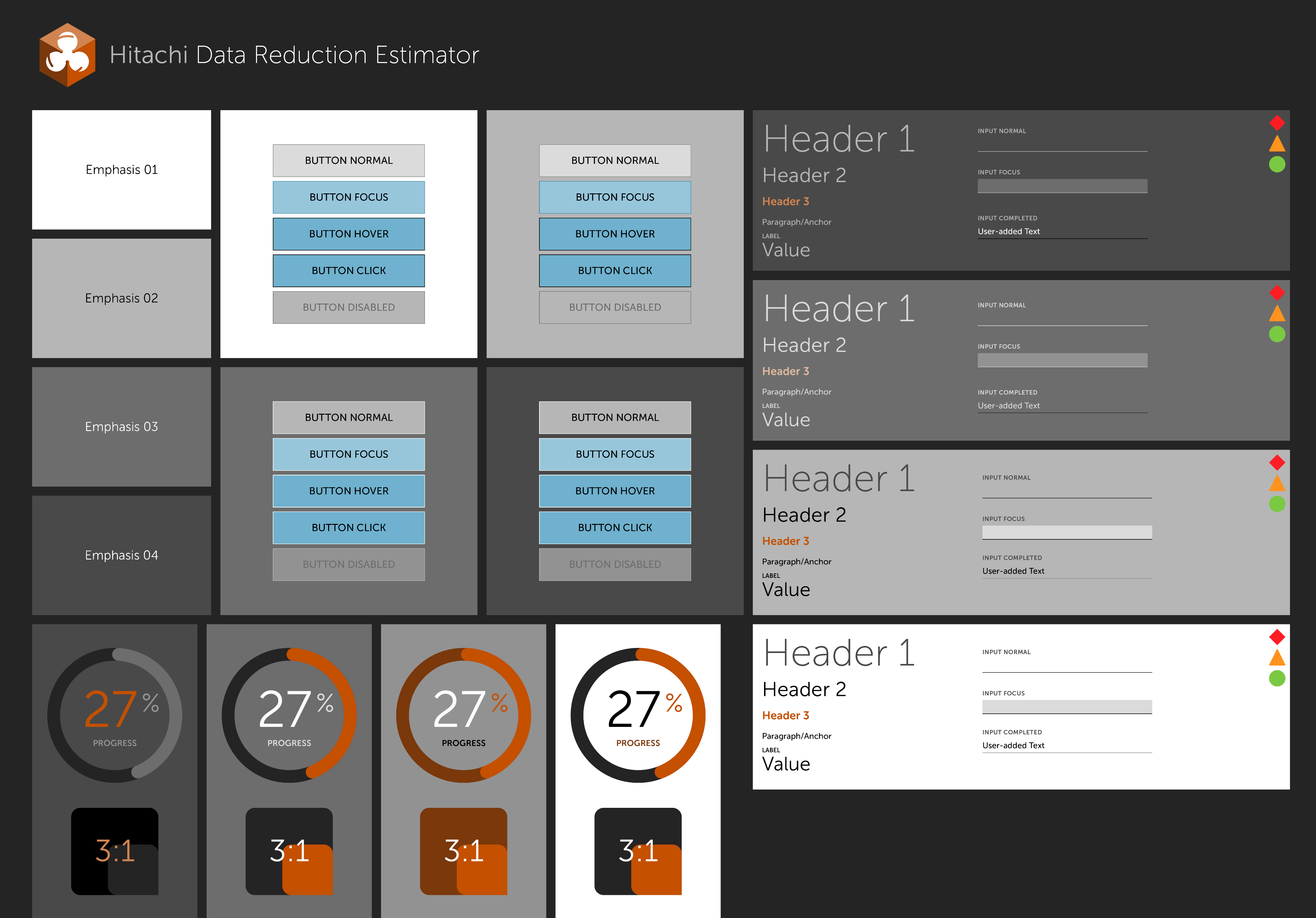 Moodboard exploring a custom color system for the estimator