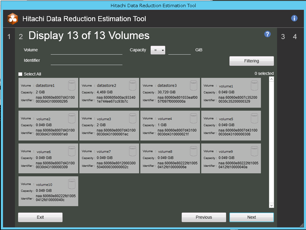 Screenshot of the shipped Hitachi Data Reduction Estimator product